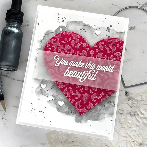 Stenciling with Glitter + Embossing Paste