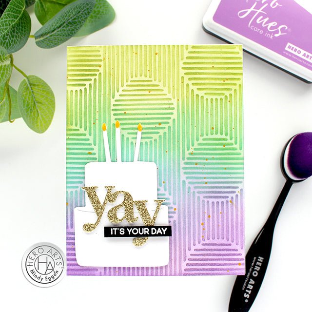 Stripy Stencil Birthday Card