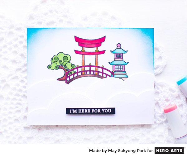 Sympathy Card using the Japanese Wishing Garden Stamp Set - Hero Arts