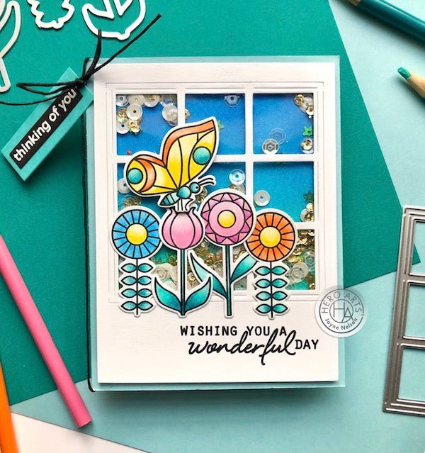 Using a Window Die to Create a Floral Shaker