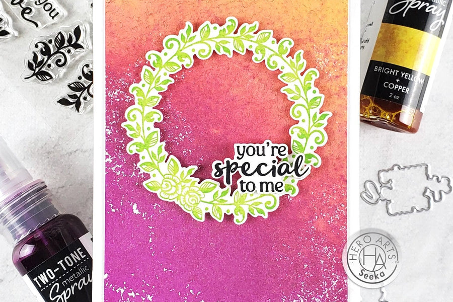 Valentine Wreath on Shimmery Background