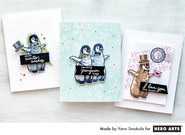 Video: Color Layering Baby Penguin Cards | Color Layering With Yana Series - Hero Arts