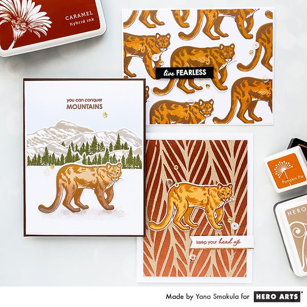 Video: Color Layering Mountain Lion Cards | Color Layering With Yana Series - Hero Arts