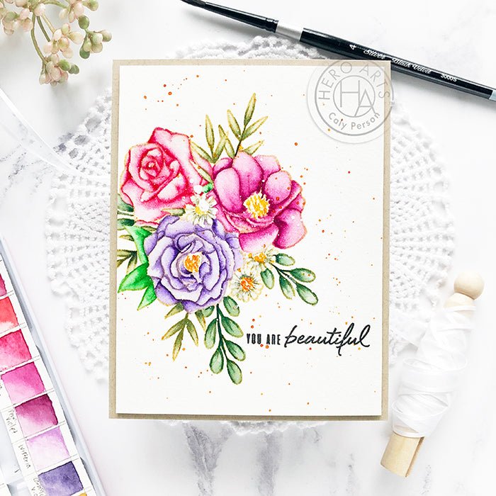 Video: No-Line Watercoloring the Togetherness Flower Bouquet - Hero Arts