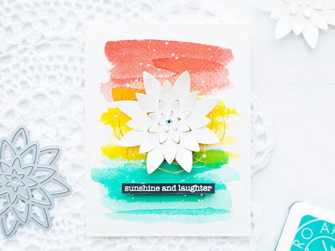 Video: Paper Layering Lotus Card with Watercolor Wash Background