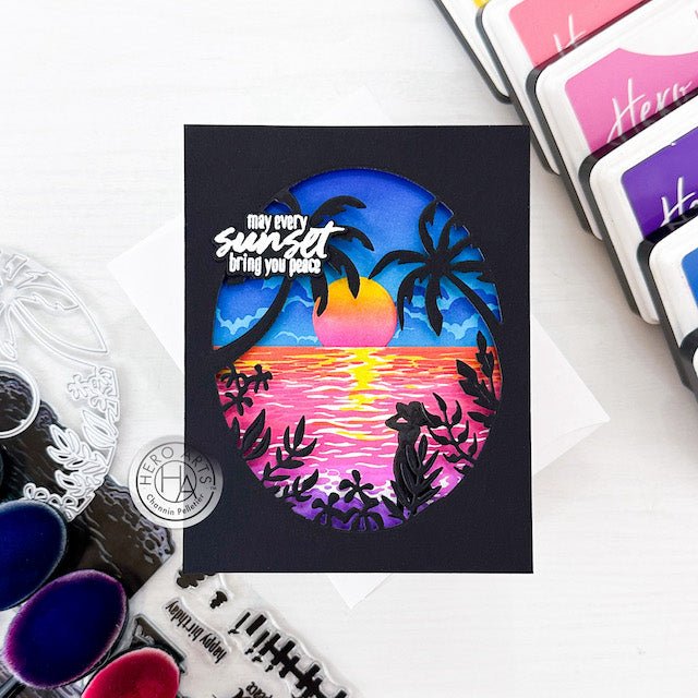 Video: Sunset Beach Scene with June 2023 My Monthly Hero Kits - Hero Arts