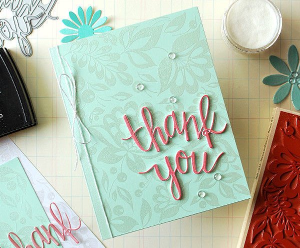 Video: Thank You Card with White Satin Pearl Embossing Powder - Hero Arts