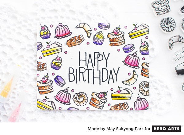 Video: Watercolor Card using the French Treats Stamp Set - Hero Arts