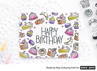 Video: Watercolor Card using the French Treats Stamp Set - Hero Arts