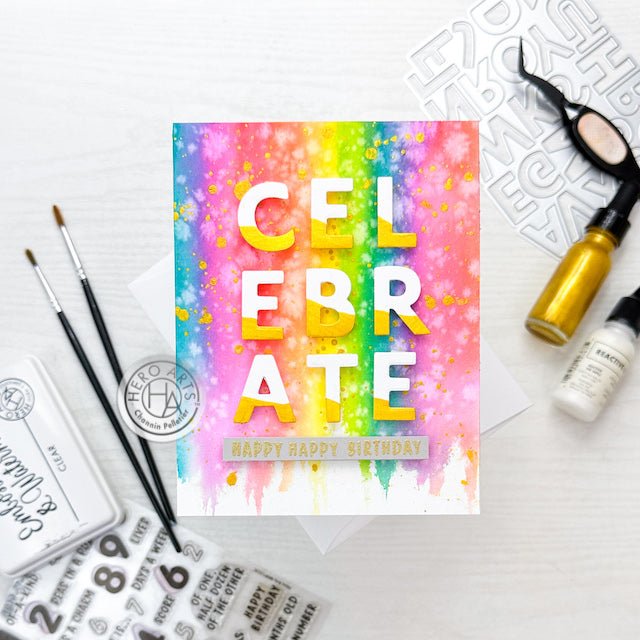 Video: Watercolored Rainbow Birthday Card Featuring the December My Monthly Hero Kits