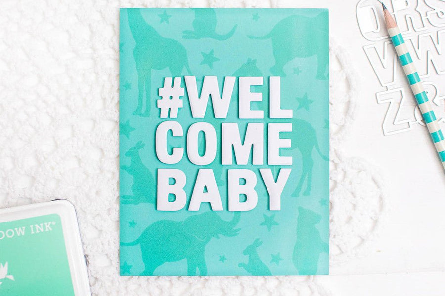 Video: Welcome Baby Cards with Stamped Background & Die-cut Letters