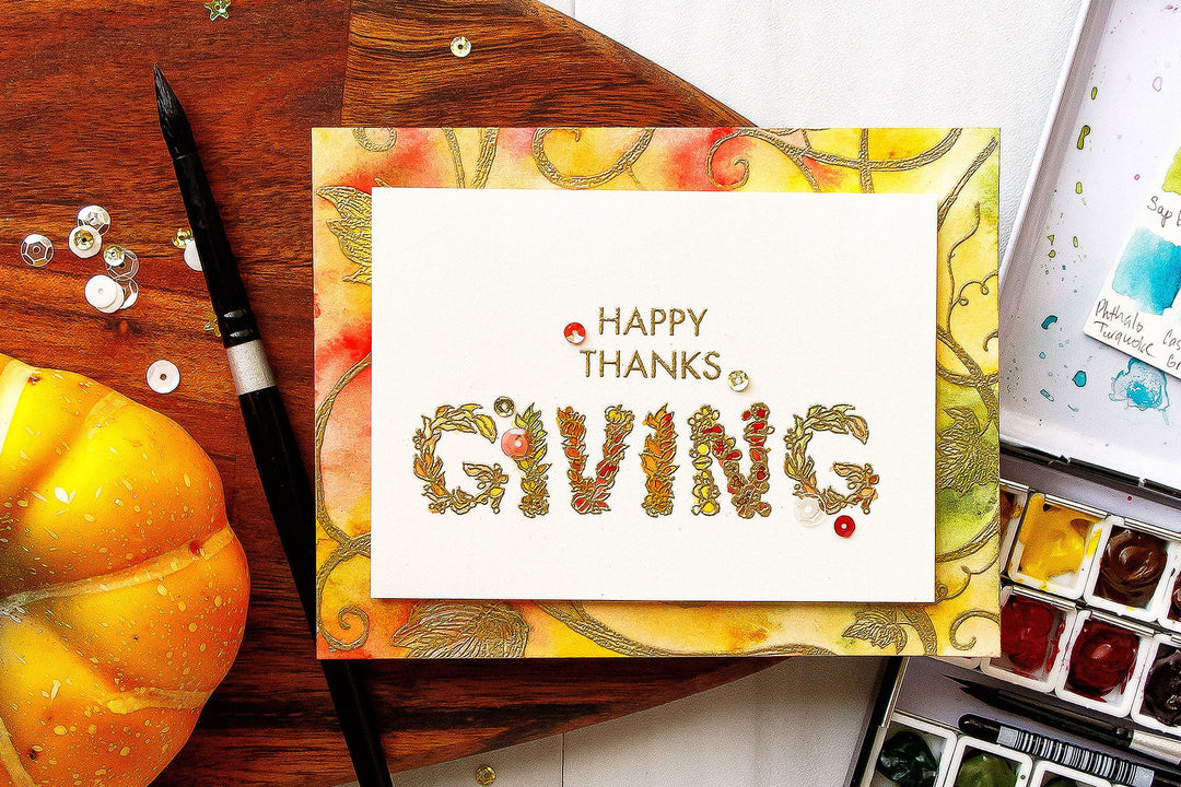 Watercolor Happy Thanksgiving Card - Hero Arts