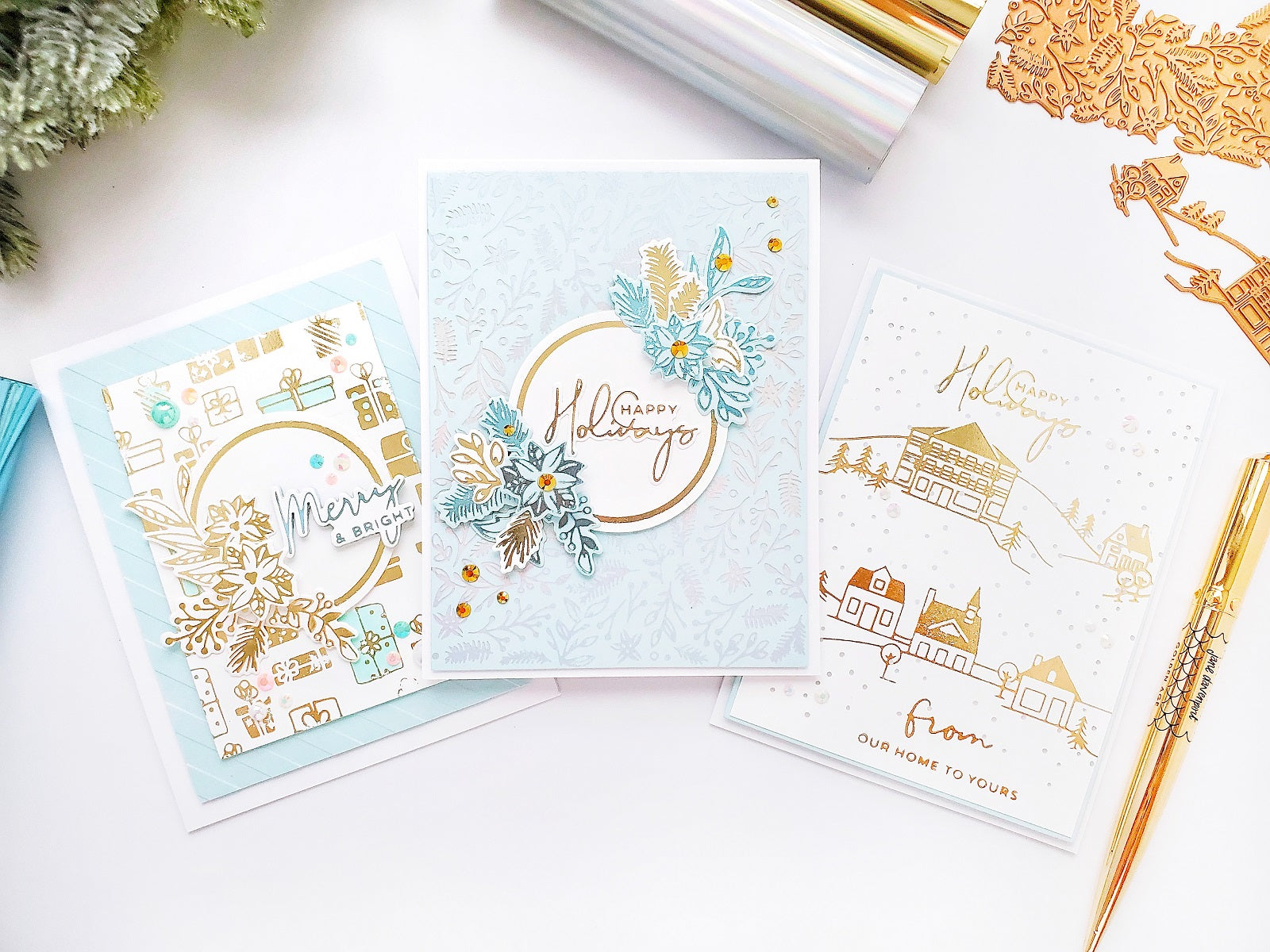 Yana's Christmas Foiled Basics Collection - Foiled Christmas Cards with Yasmin Diaz