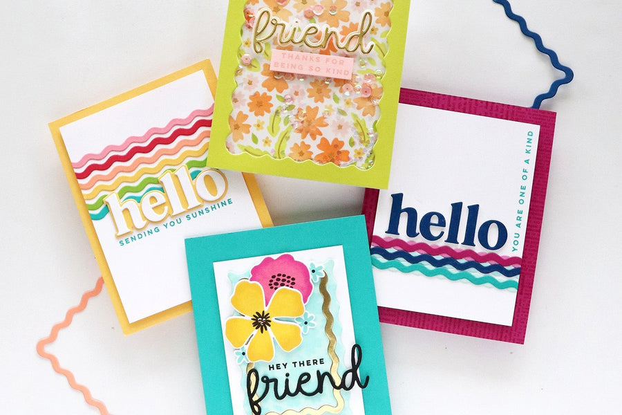 squiggly rectangle frame die cards