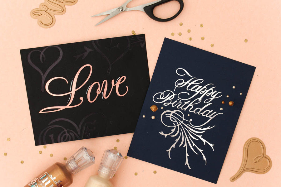 Paul Antonio Glimmer Plates Inspiration | One Layer Cards with Zinia