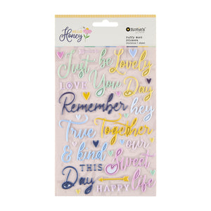 Hello Honey Puffy Word Stickers