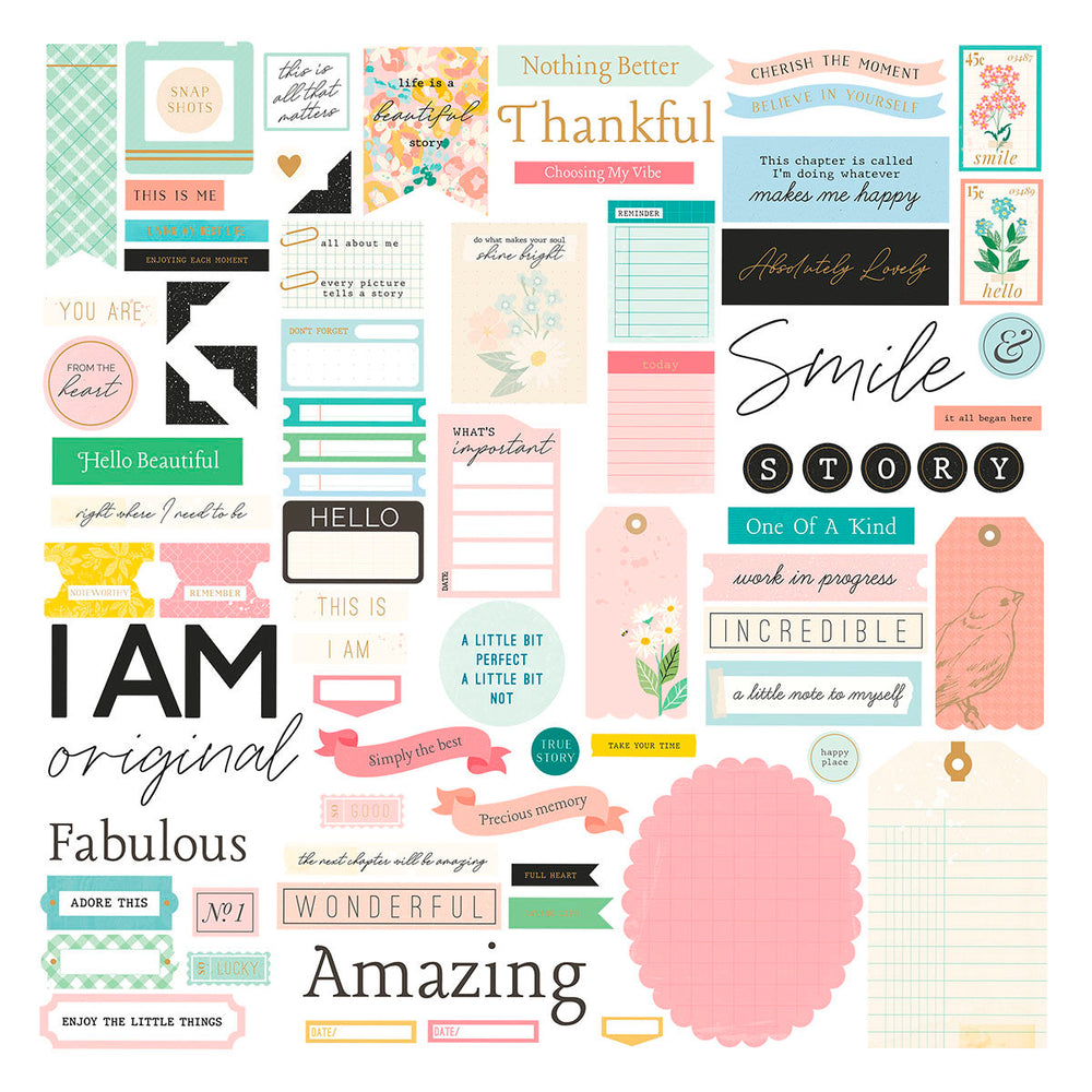 Rosie's Studio Hello It's Me! Cardstock Diecut Ephemera Sentiments