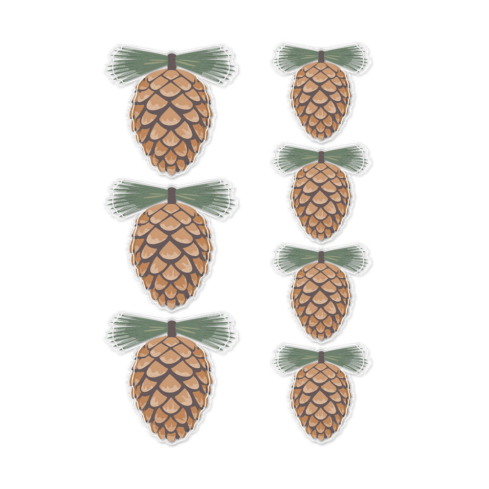 Rosie's Studio Sleigh Bells Ring Pinecones Dimensional Acetate Stickers