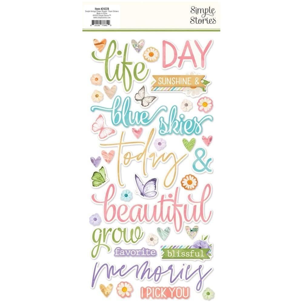 Simple Stories - Simple Vintage Flower Shoppe Foam Stickers
