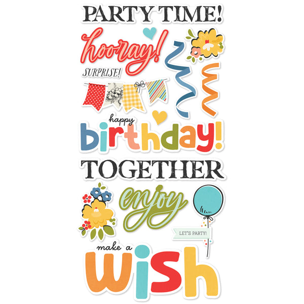 Simple Stories Say Cheese Classic Pooh Birthday - Foam Stickers