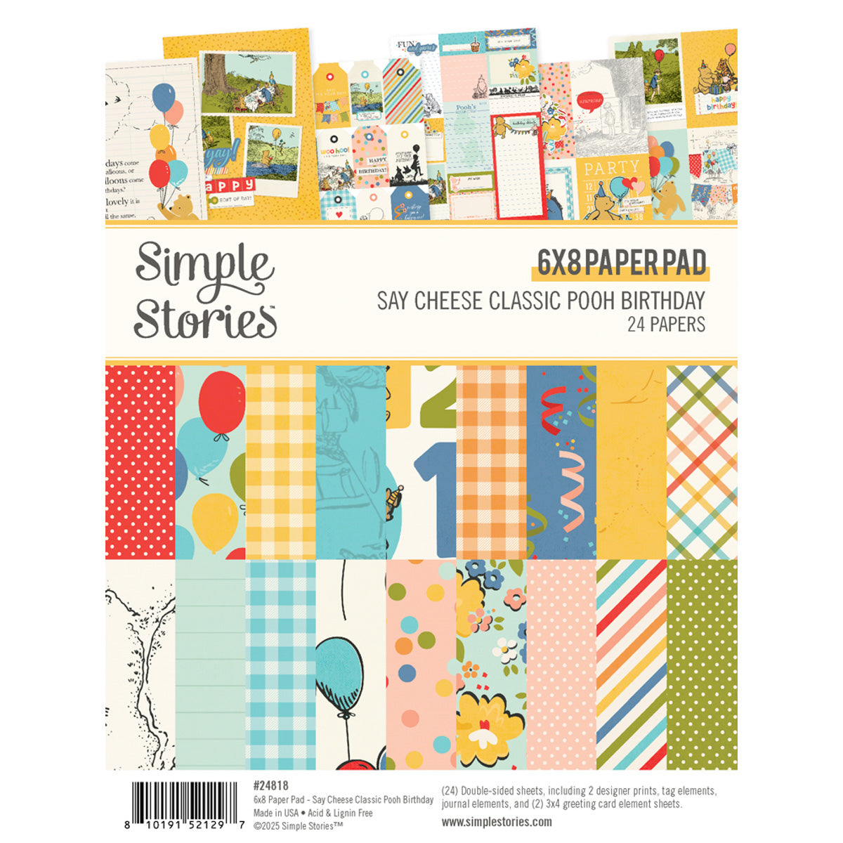 Simple Stories Say Cheese Classic Pooh Birthday - 6x8 Pad