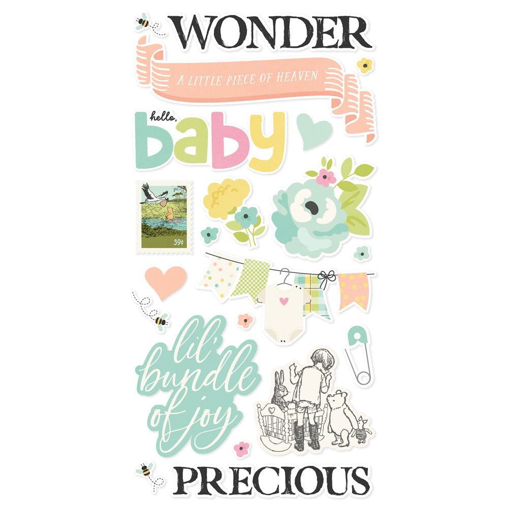 Simple Stories Say Cheese Classic Pooh Baby Foam Stickers