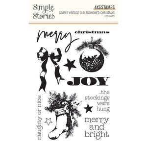 Simple Stories Simple Vintage Old-Fashioned Christmas Clear Stamp Set by Simple Stories