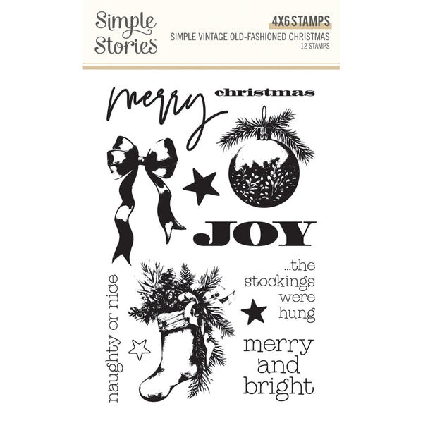 Simple Stories Simple Vintage Old-Fashioned Christmas Clear Stamp Set by Simple Stories