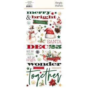 Simple Stories Simple Vintage Old-Fashioned Christmas Foam Stickers