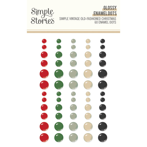 Simple Stories Simple Vintage Old-Fashioned Christmas Glossy Enamel Dots