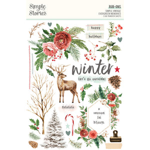 Simple Stories Simple Vintage Evergreen Memories Rub-On Transfers