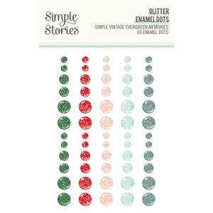 Simple Stories Simple Vintage Evergreen Memories Glitter Enamel Dots