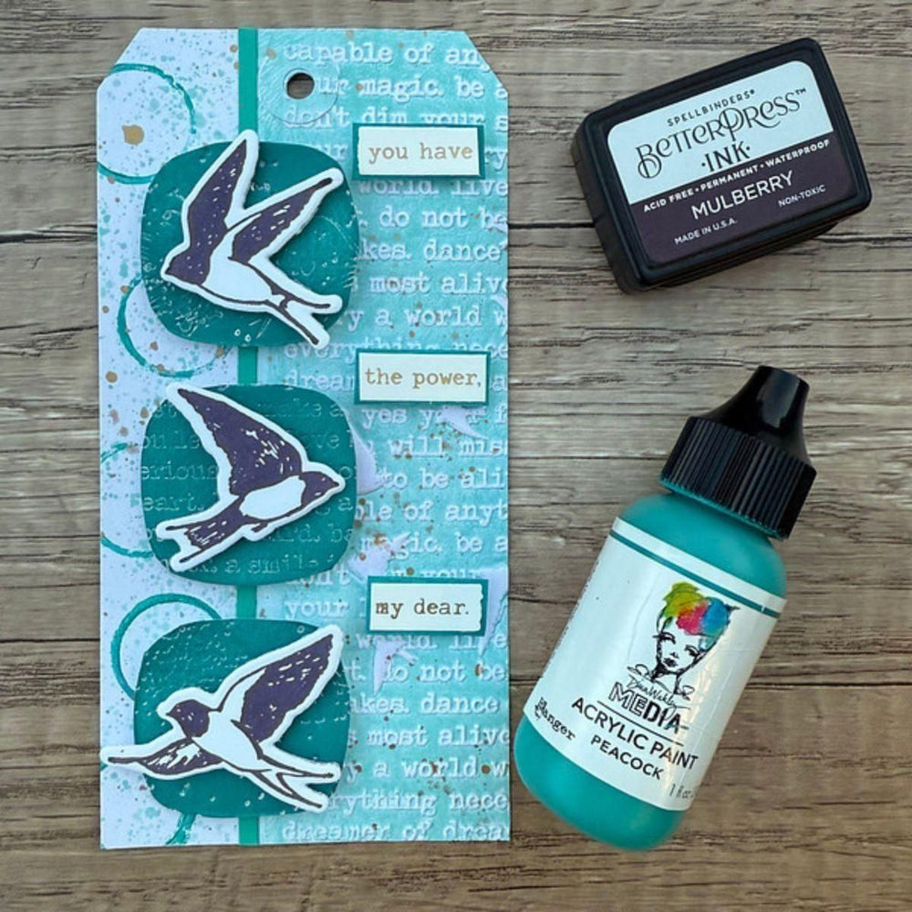 Collaged Birds BetterPress Plates & Die Set by Dina Wakley