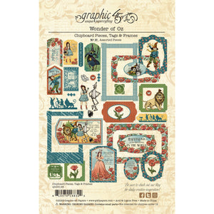 Graphic 45 Wonder of Oz Chipboard Pieces, Tags & Frames