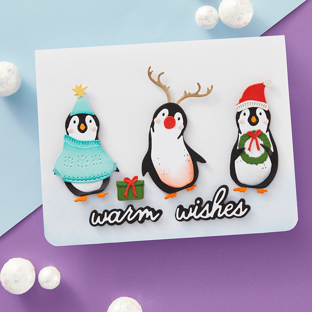 Handwritten Holiday Sentiments Etched Dies by Simon Hurley
