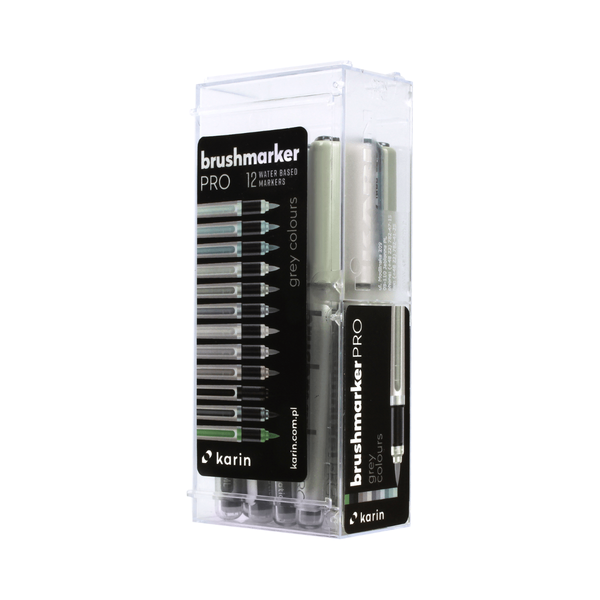 Karin Brushmarker PRO 12pc Grey Set
