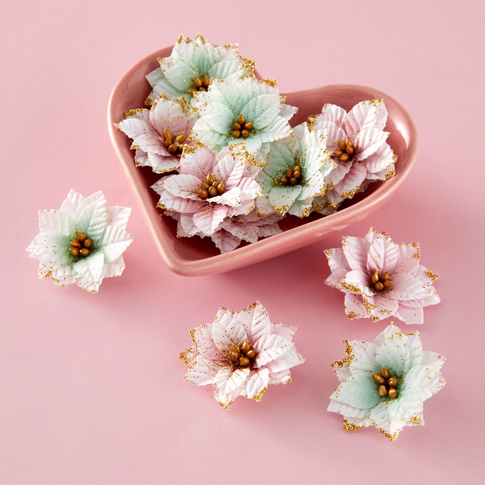Prima Christmas Blush by Frank Garcia Snowy Morning Dimensional Flowers