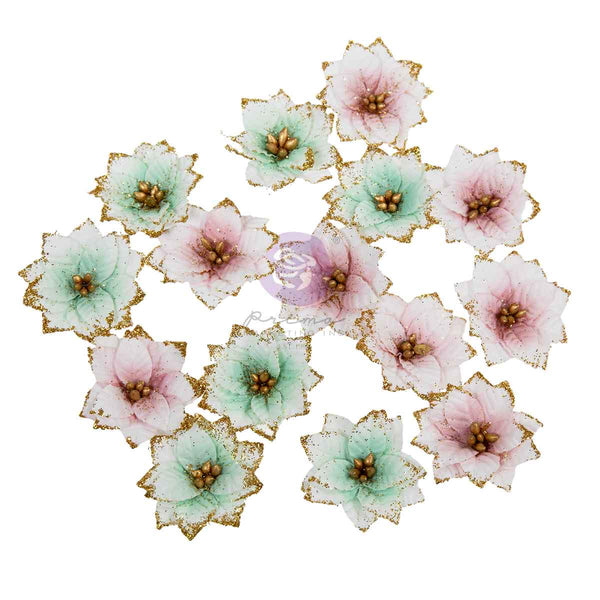 Prima Christmas Blush by Frank Garcia Snowy Morning Dimensional Flowers