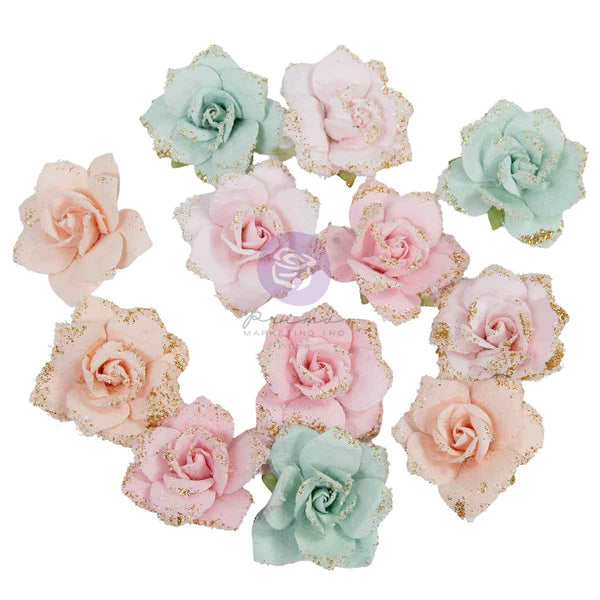Prima Christmas Blush by Frank Garcia Sparkling Holiday Dimensional Flowers