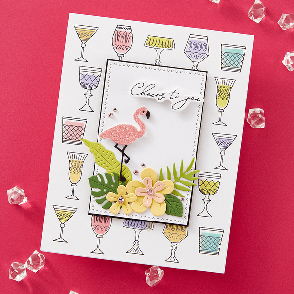 Layered Classy Glasses Press Plate & Stencil Bundle