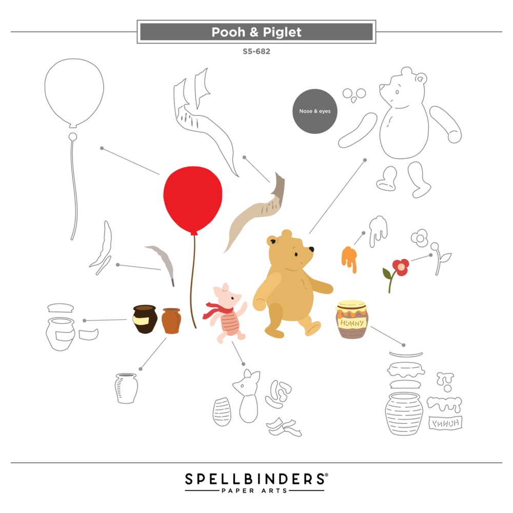 Say Cheese Classic Pooh Die Bundle in Collaboration with Simple Stories