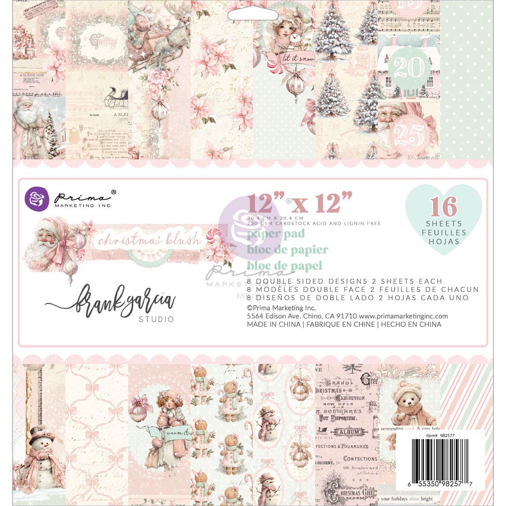 Prima Christmas Blush by Frank Garcia 12 x 12" Paper Pad