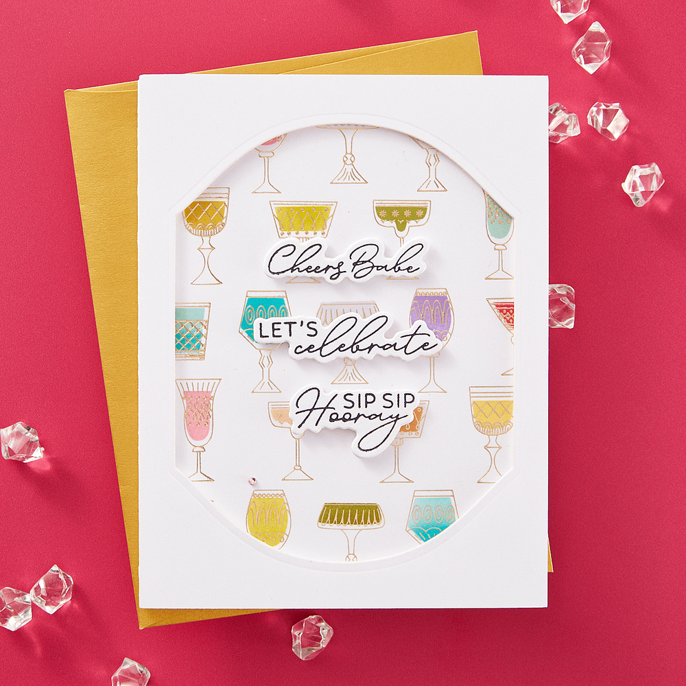 Cheers Sentiments Press Plate & Die Set