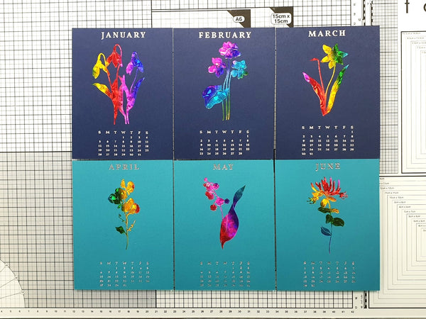 2025 DIY Calendar Press Plates from the Florals Through the Year Collection