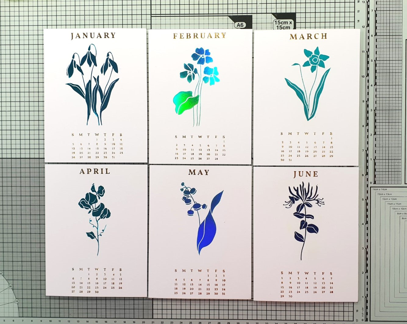 2025 DIY Calendar Press Plates from the Florals Through the Year Collection