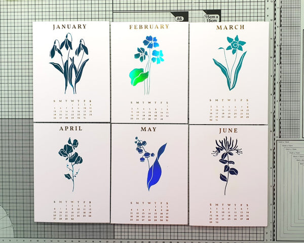 2025 DIY Calendar Press Plates from the Florals Through the Year Collection