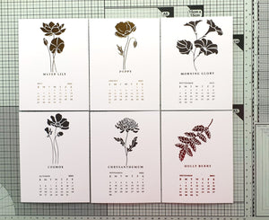 2025 DIY Calendar Press Plates from the Florals Through the Year Collection