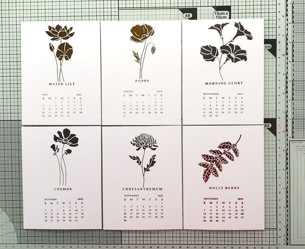 2025 DIY Calendar Press Plates from the Florals Through the Year Collection