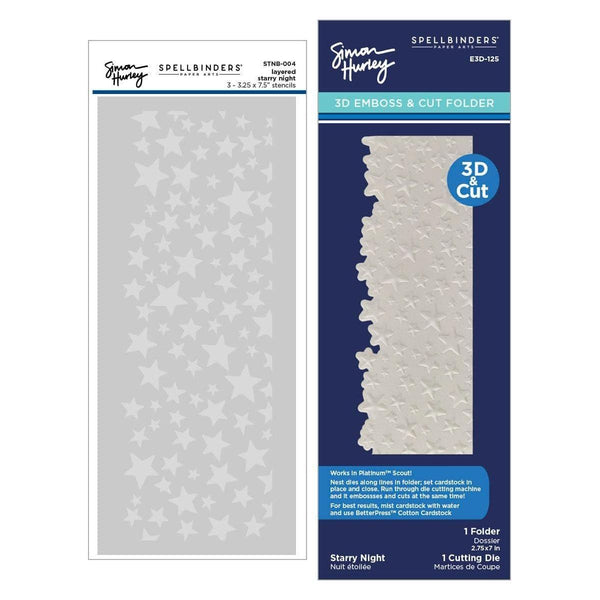Starry Night 3D Emboss & Cut Folder and Stencil Bundle  by Simon Hurley