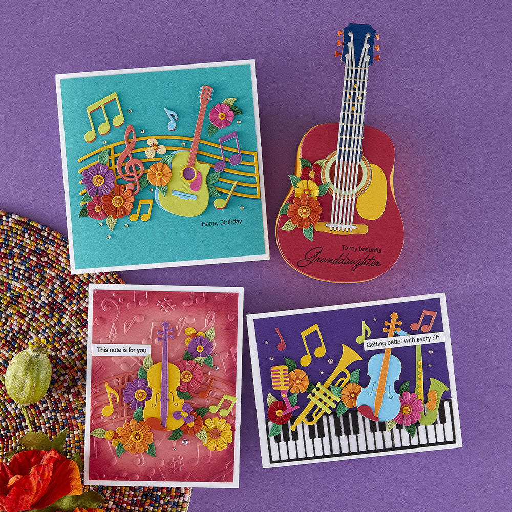 Family Musical Mix Greetings Clear Stamp Set by Bibi Cameron
